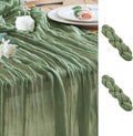 Wokceer Sage Green Cheesecloth Table Runner Spring 2Pack 10FT Boho Gauze Easter Table Runner for Party Long Rustic Sheer Runners for Baby Bridal Shower Wedding