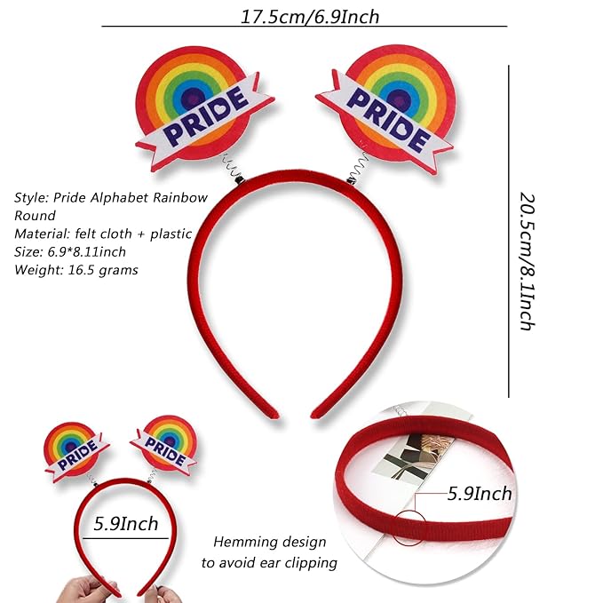 Pride Day Headband Rainbow Love Hair Accessories Colorful Circle Hair Decoration for LGBT DIY in Sweet Pride Day 1 Pcs