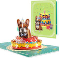 French Bulldog Pop Up Happy Birthday Greeting Card, ideal love Gift for Adult and Kid with Blank Note & Envelope, Foldable Celebration for Daughter, Son, Mom, Dad, Friend, Children