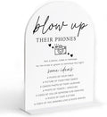 Blow Up Their Phones Sign, White Arch Acrylic Wedding Sign, I Spy Wedding Game, Bridal Shower Decor, Engagement Party Decor, Centerpiece Table Decorations Party for Bride and Groom-5