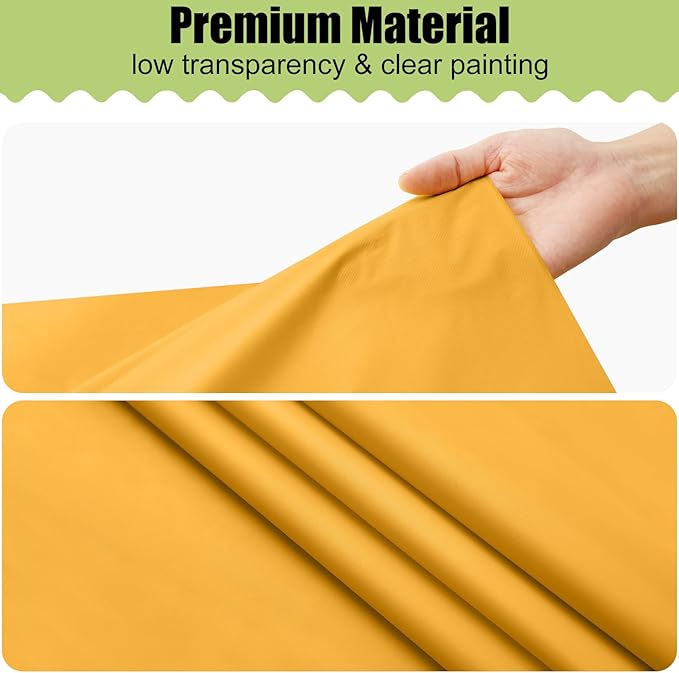 Smiry Disposable Table Cloth - 6 Pack, 54 x 108 Inch Waterproof Rectangle Tablecloths for Parties, Decorative Plastic Table Cover, Leakproof & Sturdy, Mustard Yellow