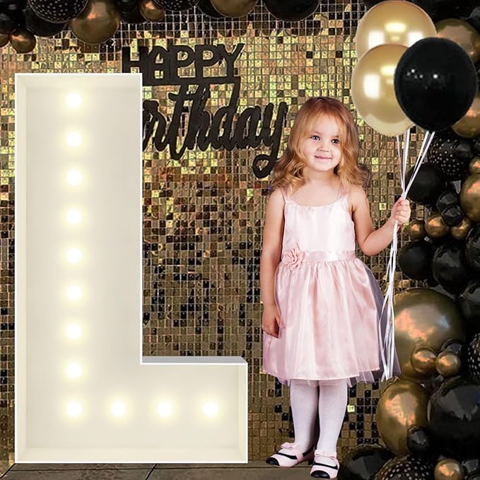 4FT Marquee Light Up Letters L, Big Marquee Letter for Baby Shower Birthday Engagement Wedding Marry Me Party Decor