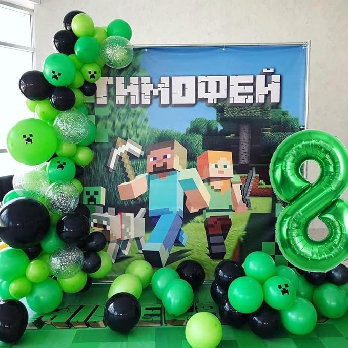 TONIFUL 40 Inch Dark Green Number 8 Balloon Foil Mylar, Self Standing Birthday Party Decorations, for Wedding, Bridal Shower, Engagement, Anniversary