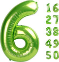 40 Inch Light Green Balloon Number 6 Balloon,6 Foil Mylar Helium Large Digital Balloon Birthday Numbers Jumbo Balloons 16th or 61st Anniversary Party Decorations Supplies