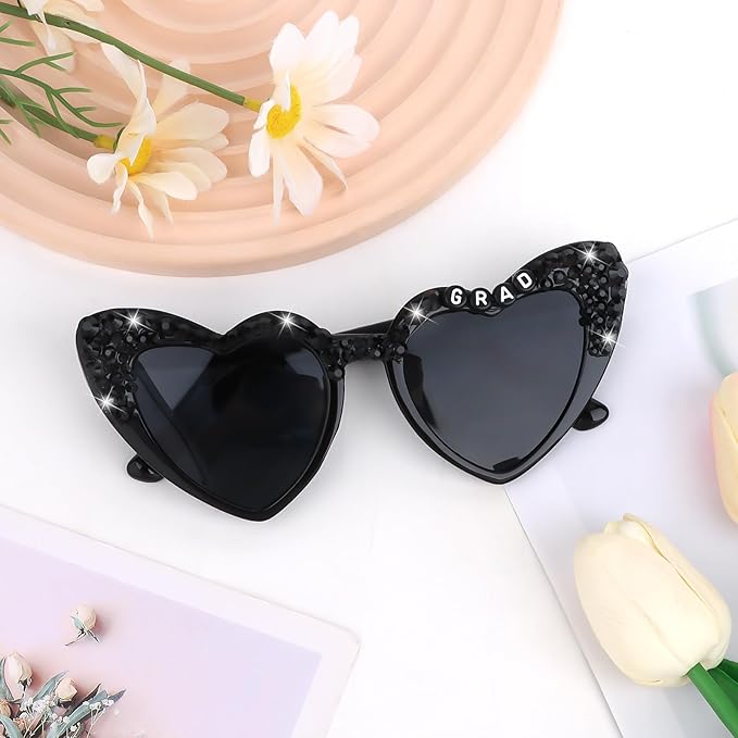 Jaciya Graduation Glasses for Women 2026 - Sparkly GRAD Sunglasses for Photo Booths, Party Favors, Grad Decorations