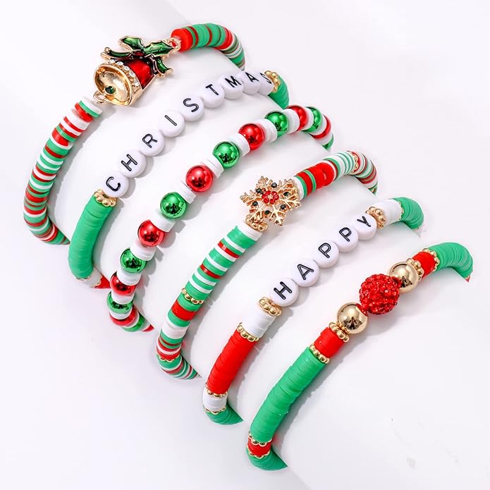 Surfer Heishi Bracelets for Women Stackable Rainbow Vinyl Disc Clay Beaded Stretch Bracelets Elastic Layering Friendship Bracelets Boho Summer Beach Jewelry