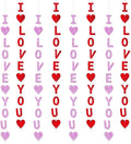 Glitter Red Pink Valentine Banner, 8 Strings Red I Love You Shiny Heart Banners Sign for Celebrate Valentine Party Wedding Ceremonies Holiday Party Decorations