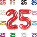 25 Balloon Number, Red Number 25th Birthday Balloons 40 Inch, 25 or 52 Years Old Red Birthday Decorations for Men Women, 25th Anniversary Decorations