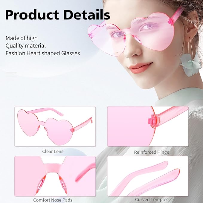 Heart Sunglasses Heart Shaped Glasses Bulk Valentines Halloween Bachelorette Party Decorations Glasses Women Men