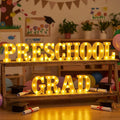 Honoson 13 Pcs Preschool Graduation Decorations Preschool Grad Letter LED Lights Sign Neon Lights Table Decoration for Kindergarten Graduation Party Supplies 2026