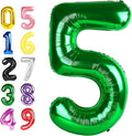 5 Number Balloons 40 Inch, Foil Balloons for Boys And Girls, Dark Green Numbers Balloon for 5, 15, 25, 45 Birthday Party Decoration, Anniversary, Wedding, Single Supplies