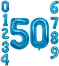 40 Inch Large Blue Number Celebration and Decoration Balloon for Birthday Parties, Graduations, Anniversaries, Weddings, Photo Shoots, Special Events - Helium Foil Mylar (Blue Number 50)