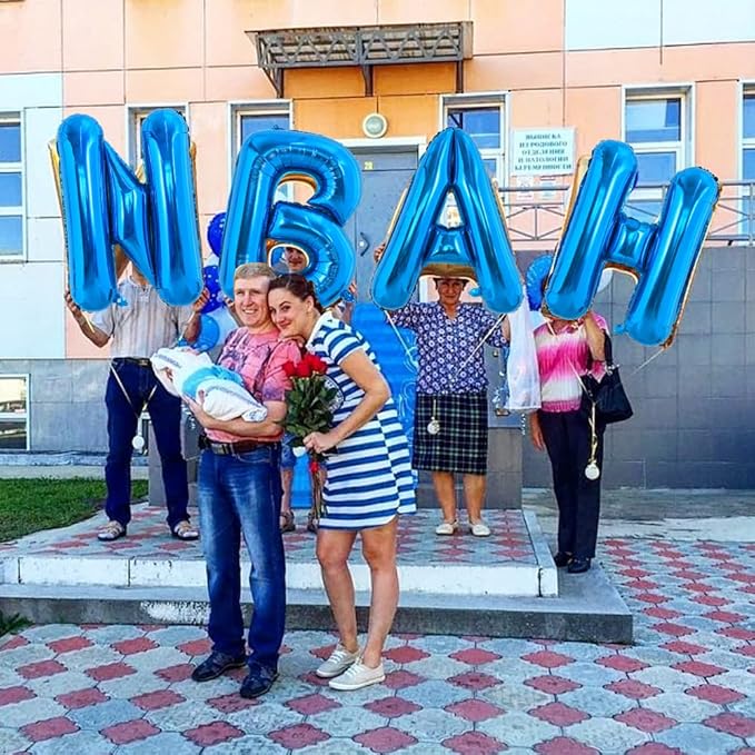 TONIFUL 40 Inch Large Blue Letter B Balloons Giant Alphabet Letter Balloons,Foil Mylar Big Balloons for 2026 Graduation Birthday Party Anniversary New Year Graduation Supplies Decorations