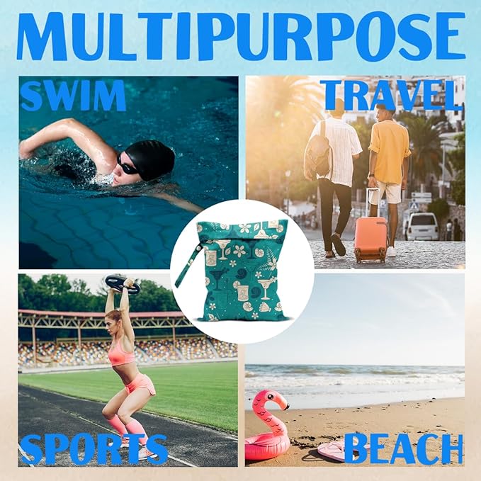 Beach Essentials, Wet Bag for Swimsuit Dirty Clothes Yoga Gym Diaper, Wet Dry Bag, Beach Vacation Essential for Travel Poor Bathing Summer Vibes