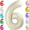 Number 6 Balloon 40 Inch, 6th Birthday Balloon for Boy Girl, Cream White 16 60 61 65 Numbers Balloons Birthday Party Wedding Events Decorations
