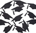 Qttier Grad Caps Confetti Black Glitter for Graduation Party Decorations Graduation Table Decor Class of 2025 High School College Grad Party Supplies 5.5 inches (12pcs)