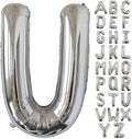 KALOR 40 Inch Silver Letter U Balloons Jumbo Foil Mylar Helium Big Balloons for Birthday Party Anniversary Baby Shower Supplies
