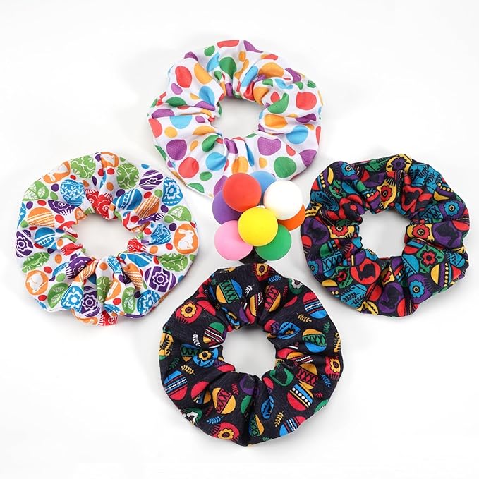 Easter Hair Ties for Women Girls Rabbit Bunny Ear Hair Scrunchies Easter Egg Elastic Hair Bands Spring Flower Hair Tie Accessories Holiday Headwear Outfits Gifts