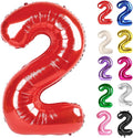 Red Number 2 Balloon 40 Inch, 2 Balloon Number, 2nd Birthday Decorations for Baby Girls Boys Toddlers