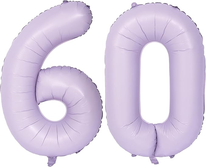 40 In Matte Purple Number Balloons Helium Foil Mylar Balloon Birthday Party banquet Decoration Digital 60