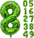 Green Number Balloons, Gaint Green Pixel Number 8 Balloon 40 Inch Dark green 8 Balloon for Boys Girls Kids 8th Birthday Party Decoration