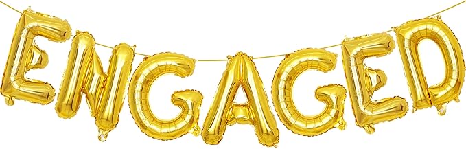 2 Set 14Pcs Gold Engaged Letter Balloons 16in Balloon Foil Letter Decorations Party Decor Gold Letter Balloons Engaged Party Supplies