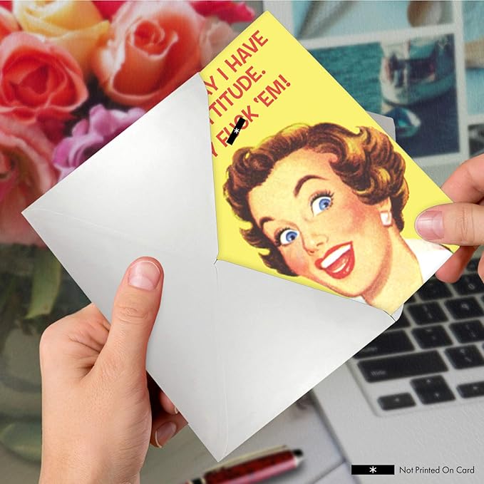 NobleWorks - Humorous Birthday Greeting Card with 5 x 7 Inch Envelope (1 Card) Bday Bad Attitude Birthday 5567