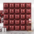 NISOCY 25PCS Maroon Square Foil Balloons Wall Backdrop Double Sided Brown Red Balloon Arch Kit for Birthday Wedding Valentine Engagement Anniversary Candlelight Dinner Party Decoration