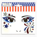 2 Sheets USA Flag & Stars Glitter Face Tattoo Jewelry, 4th of July Celebration Face Gems with Assorted Designs, Sparkle Red Blue Glitter in Independence Day, Parades, Parties & More (style4)