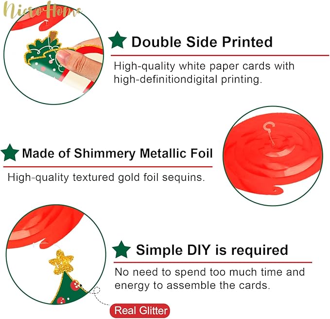 Christmas Decorations, 30 PCS Hanging Swirls Ceiling Decorations with Santa Claus, Snowman, Christmas Tree and Stocking Elements for Xmas Holiday Party Supplies