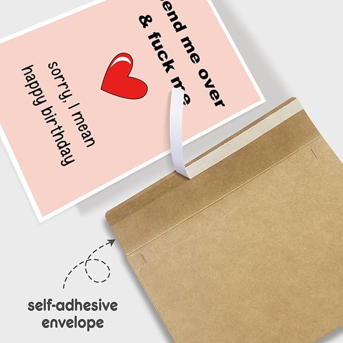 Rude Birthday Card for Husband, Naughty Boyfriend Birthday Card from Girlfriend, Dirty Birthday Card for Men, Bend Me Over & Fuck Me