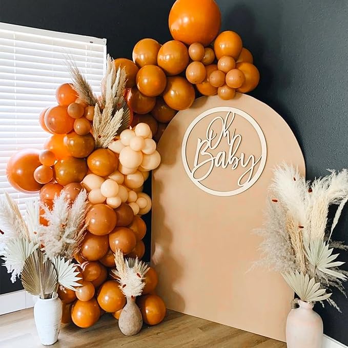 PartyWoo Burnt Orange Balloons 50pcs 12 Inch Terracotta Rust Fall Color Autumn Boho Balloon Arch Kit Garland for Wedding Birthday Baby Shower Thanksgiving Halloween Fall Party Decorations Orange-F53