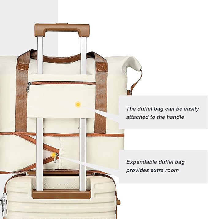 Joyway 28 Inch Large Luggage Hardside Suitcase with Spinner Wheel, Lightweight 3 Piece Suitcase Set with TSA Lock(White)