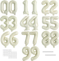 TONIFUL Number Balloons 16 Inch Cream White 2 Set 0-9 Number Mylar Foil Balloons 20 Pcs Custom digitalal for 2026 New Year Eve 2026 Birthday Party Engagement Graduations Anniversary Baby Shower Decor