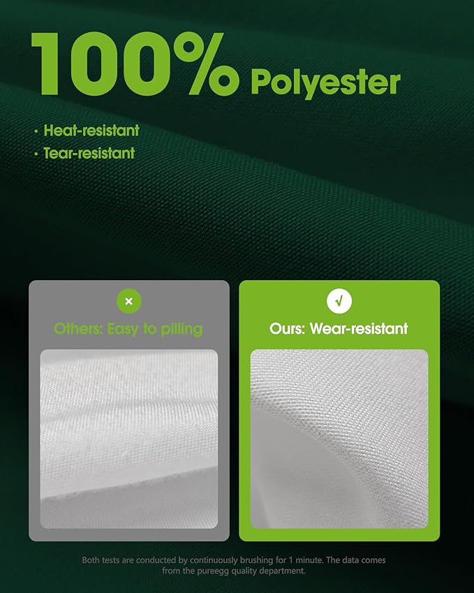 Pureegg Rectangle Table Cloth 60" x 84" – Durable Polyester Tablecloth Offers Reusable & Washable Protection, Ideal for Outdoor Party, Picnic, Wedding, Banquet and Birthday, Hunter Green
