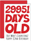 Stuff4 82nd Birthday Card for Men Women Him Her - 29951 Days Old - Funny Eighty-Two Eighty-Second Happy Birthday Card for Grandma Grandpa Gran Mom Dad, A5 Humor Joke Greeting Cards