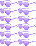 12 Pairs Heart Shaped Sunglasses for Women Colorful Glasses Fun Trendy Transparent Heart Sunglasses Party Favor