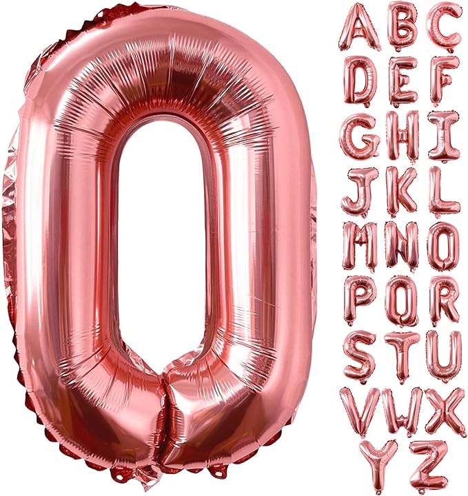 Lovoir 40 Inch Large Rose Gold Letter O Balloons Big Size Jumbo Mylar Foil Helium Balloon for Birthday Party Celebration Decorations Alphabet Rose Gold O