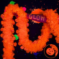 Mega-L Neon Halloween Party Decorations, 26ft Fluorescent Orange Pumpkin Garland Banner Glow in the Dark Party Supplies Cute Hanging Ceiling Decors for Birthday Home Wall Fence Porch Black Light Party