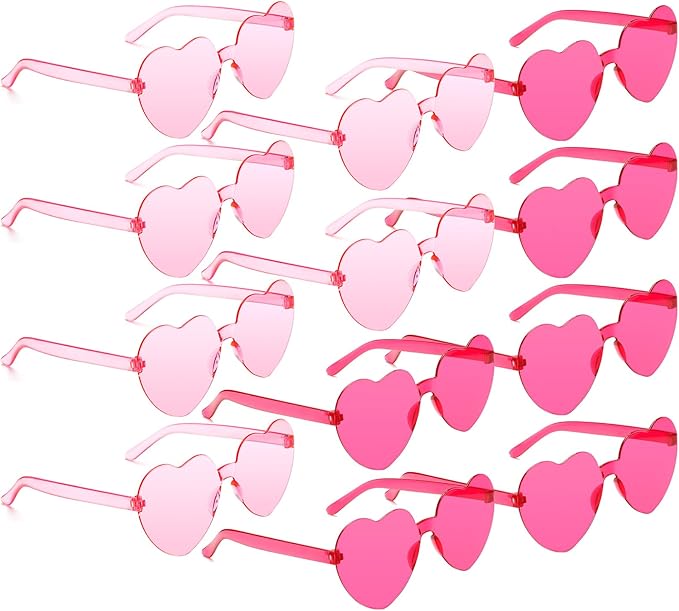 Heart Sunglasses 2 Pairs Heart Shaped Sunglasses Womens Heart Glasses Rave Sunglasses for Women Party Favors