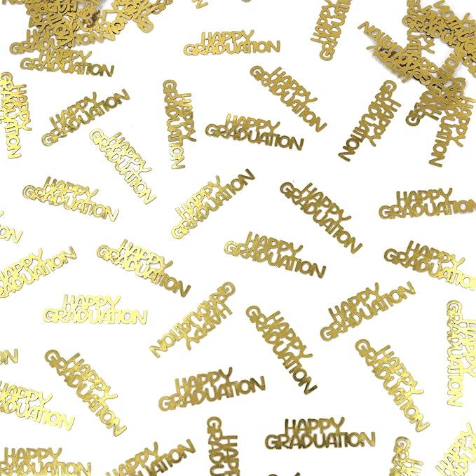 Gold Happy Graduation Confetti, Glitter Graduation Decorations 2026, Congrats Grad Confetti for Class of 2026 Grad Party Decorations 120 PCS.