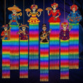 KatchOn, Halloween Fringe Curtain with Skeleton Cutouts – Pack of 8 | Day of Dead Hanging Decorations Indoor | Halloween Decorations Indoor for Fringe Backdrop | Day of The Dead Backdrop