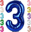 Numbers Balloon 3, 40 Inch Large Navy Blue Balloon for Three Year Old Birthday Decor, 3 13 30 31 Birthday Party Decorations for Wedding Supplies