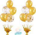 2 Set Gold Birthday Centerpieces for Tables Gold Balloons Stand Kit for Birthday Party Graduation Baby Shower Wedding Bridal Shower Retirement Anniversary Engagement Prom Table Decorations