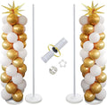 Balloon Column Stand Kit Set of 2, 56 Inch Height Adjustable Splicing Metal Balloon Stand Tower Pillar with Base,Reusable Balloon Arch Stand Holder Kits for Floor,Birthday,Wedding,Party Decoration