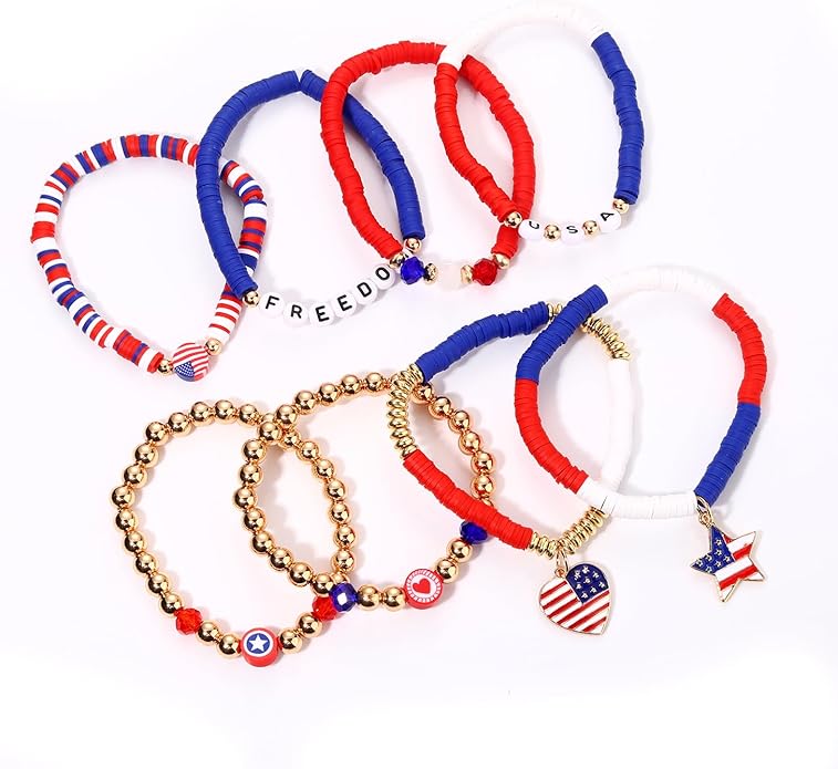 Surfer Heishi Bracelets for Women Stackable Rainbow Vinyl Disc Clay Beaded Stretch Bracelets Elastic Layering Friendship Bracelets Boho Summer Beach Jewelry