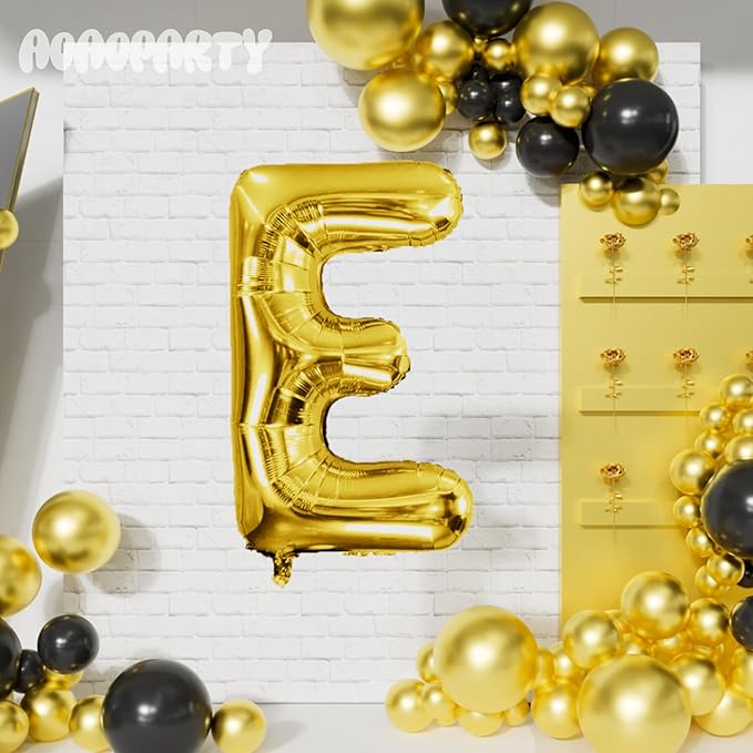 Letter Balloons 40Inch Large Giant big Foil Mylar Gold Balloons E for Birthday Party Decorations