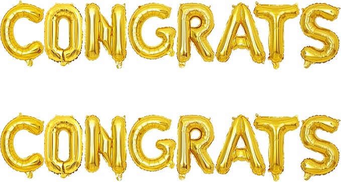 2 Set 16Pcs Gold Congrats Letter Balloons 16in Balloon Foil Letter Decorations Party Decor Gold Letter Balloons Congrats Party Supplies
