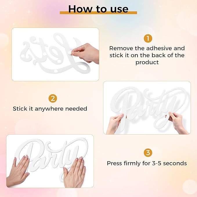 Babenest Let's Party Felt Sign, Reusable White Letter Banner for Backdrop, Balloon Arch Decor, Party Supplies for Graduation, Birthday, Wedding, Bachelorette, Christmas, Home Bar, Man Cave Wall Decorations