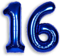 40Inch Navy Blue Number 16 Balloon Large Helium Royal Blue Number Balloons 0-9 Giant Digital 16th Foil Mylar Big Party Balloon for Boy Birthday Party Anniversary Graduation Decorations